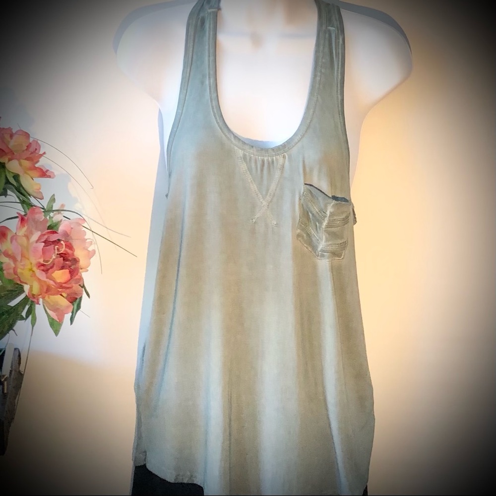 NWT POL Distressed BlueTank Top
